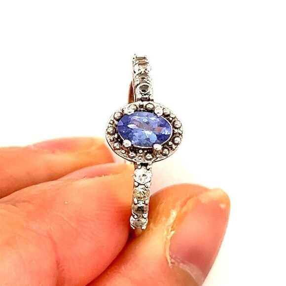 Tanzanite/Cz Ring  - Picture 2 of 6